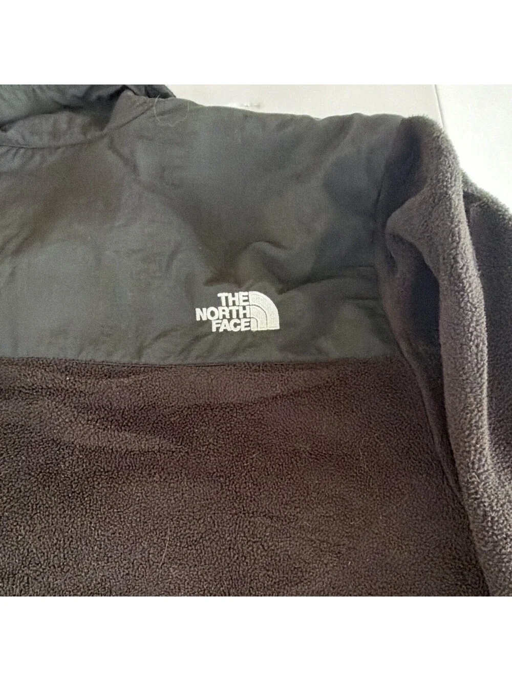 The North Face Men’s Black Solid Full Zip Denali Jacket Pockets Stand-Up Size L
